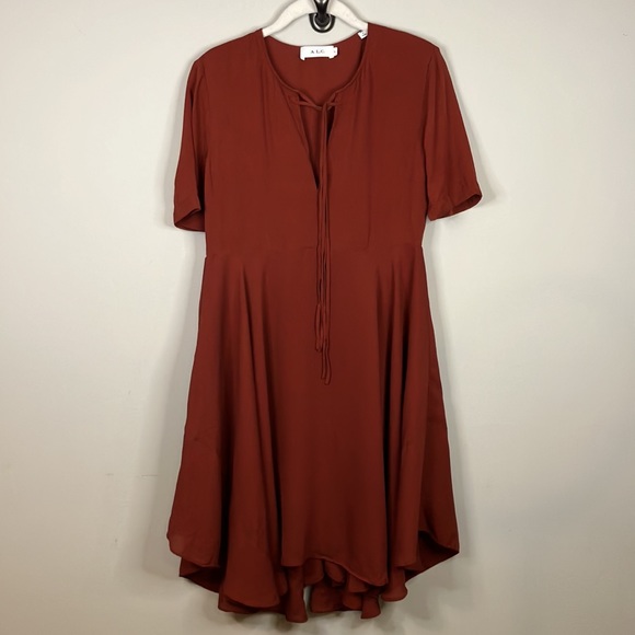 A.L.C Sosta silk handkerchief hem dress - Picture 3 of 10